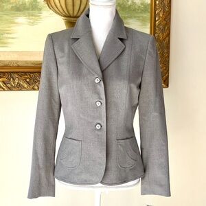 Tahari Arthur S Levine  Sz 6P Gray Single Breasted Lined Career Suit Jacket New